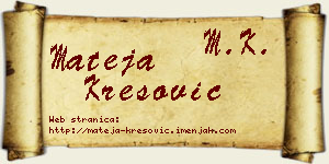 Mateja Kresović vizit kartica